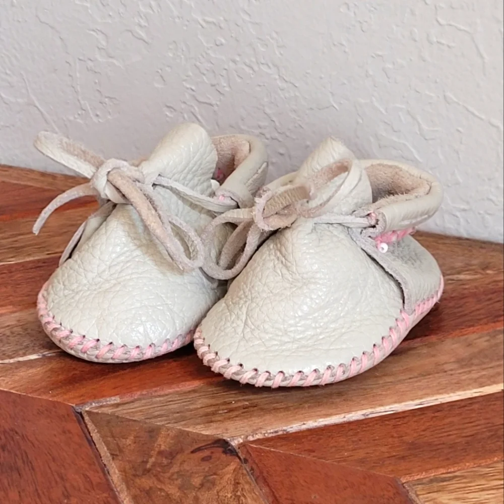 Beige Baby Leather Moccasins